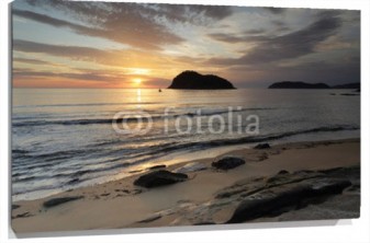 Lienzo Playa atardecer